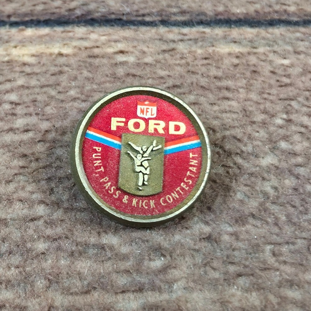 Ford NFL Punt Pass & Kick Contestant Pin OS Red Excellent Vintage Sports Lapel